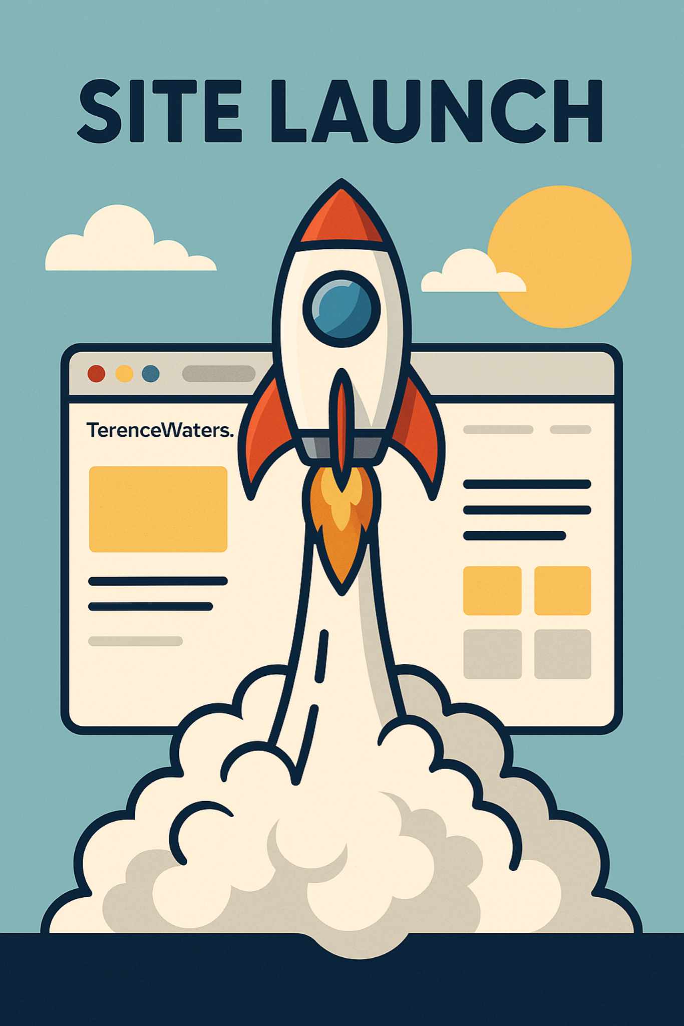 TerenceWaters.com site launch illustration