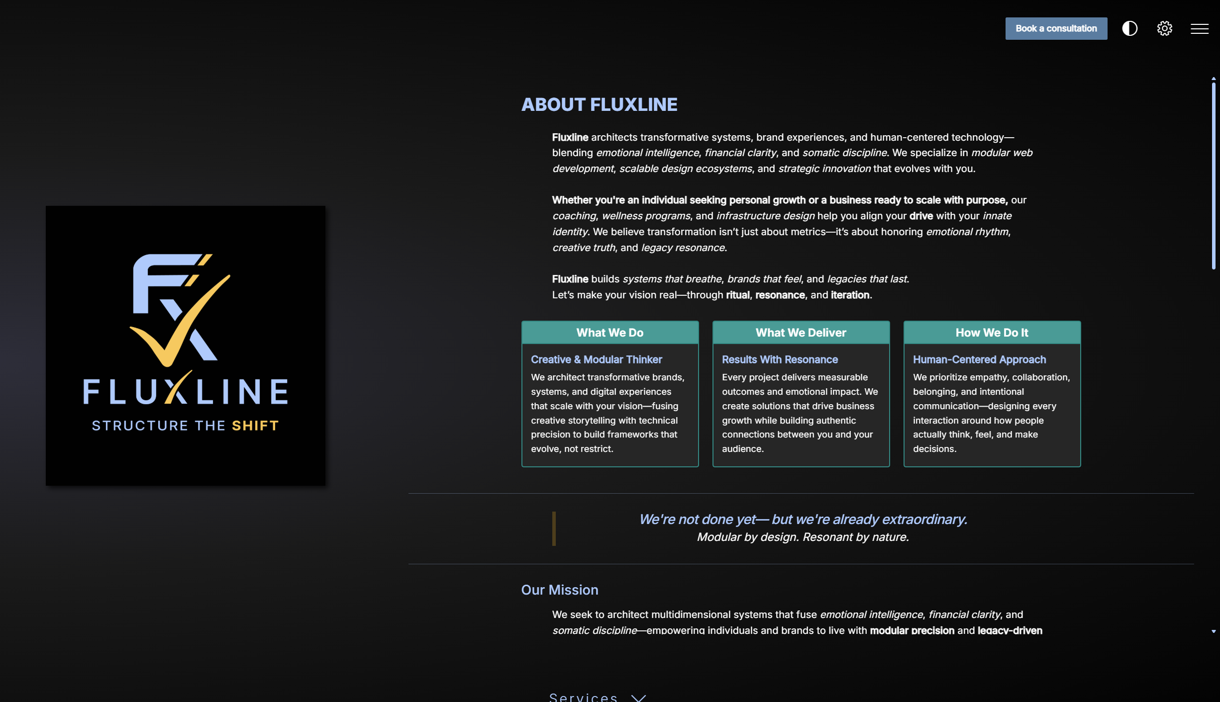 Fluxline.pro older About page