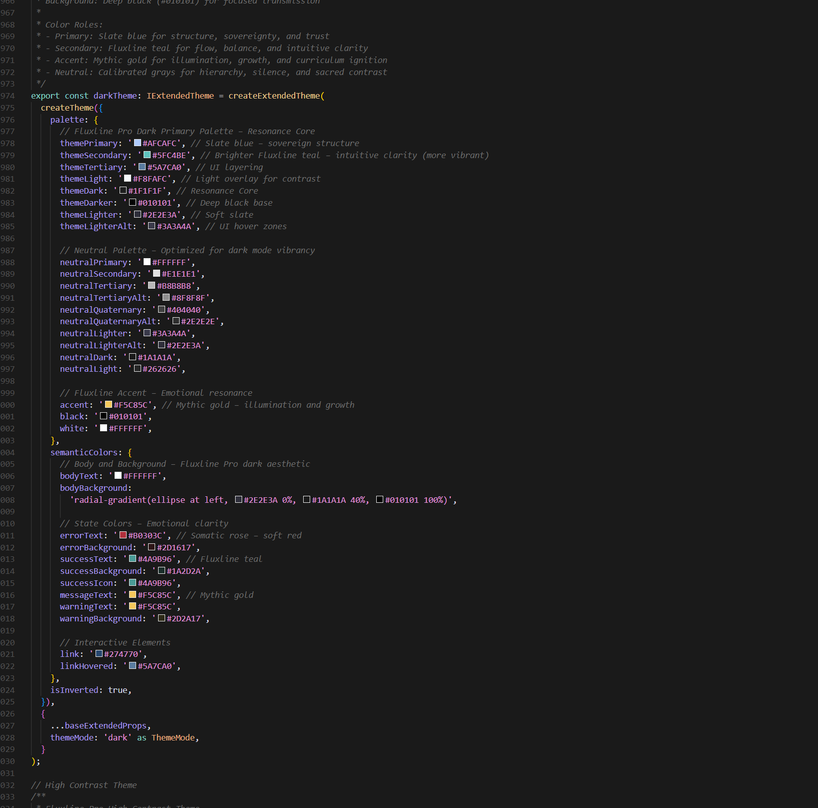 Fluxline 2.0 Theming code in Fluent UI