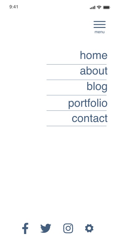 Refined lo-fi mobile menu design